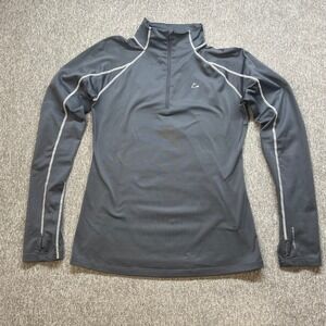 Paradox Women's Gray Quarter Zip Long Sleeve Athletic Top Size M Baselayer Warm